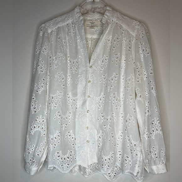 Anthropologie Trovata Birds Of Paradis Eyelet Embroidered Blouse - Picture 2 of 8